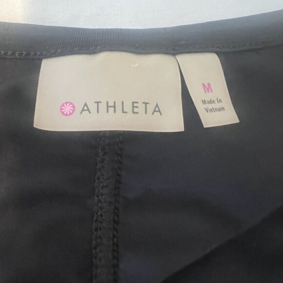 Athleta‎ Women’s 1/2 Zip Long Sleeve Active Top Black Ruched with Pockets M - Picture 8 of 9